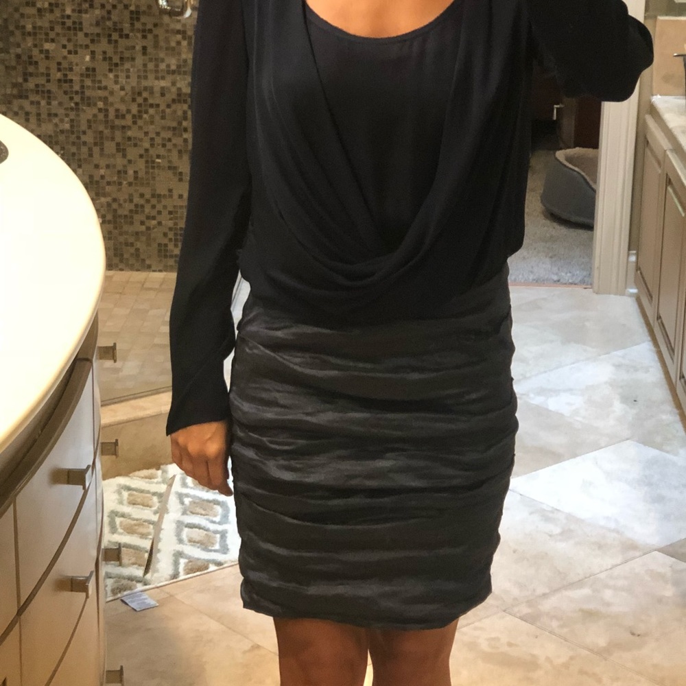 Nicole Miller Techno Metal Dress Navy Size6